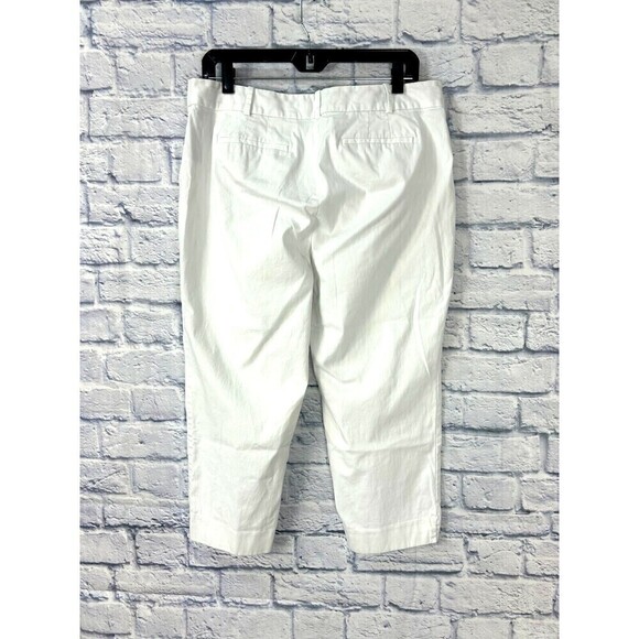 Talbots Women Size 12P White The Perfect Crop Curvy High Rise Cotton Spandex E4 - Picture 6 of 11